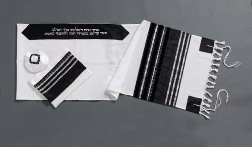 Modern Tallits for Men - Cardo Tallit Wool Embrodered