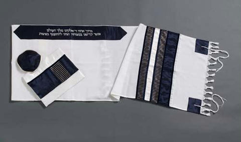 Modern Tallits for Men - Massada Tallit Synthetic Embroidered