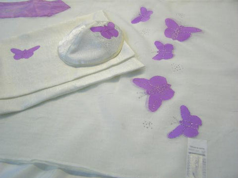 Women's Tallits - Purple Butterfly Tallit