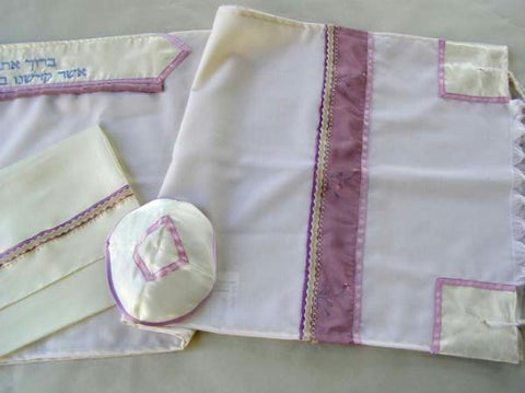 Women's Tallits - Lovely Pink Panel Tallit