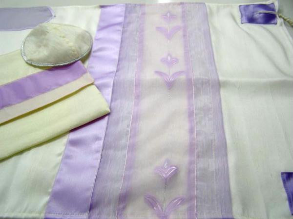 Women's Tallits - Tallit Lilac Dawn Printed Synthetic