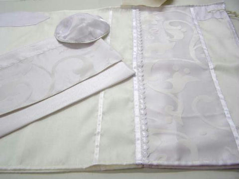 Women's Tallits - Tallit Paper Cut Embroiderd Dupion Silk