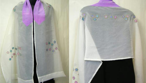 Women's Tallits - Voile Blue Lilac Starry Tallit