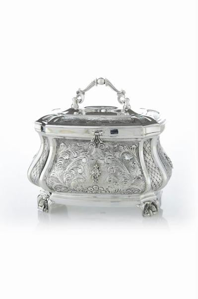 Sterling Silver Etrog Box - Milnezi Embossed Sterling Silver Etrog Box