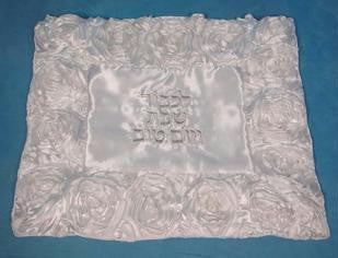 Challah Covers - White Rose Challah Cover