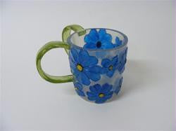 Flower Washing Cup - Dark Blue Flower Cup w-gift box