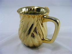 Ceramic Washing Cup - Fluted Gold Washing Cup