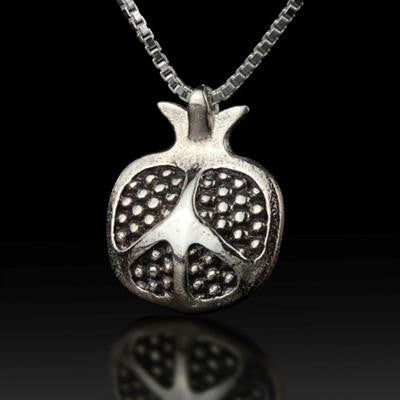 Jewish Kabbalah Jewelry - Pomegranate Pendant for Abundance and Fertility