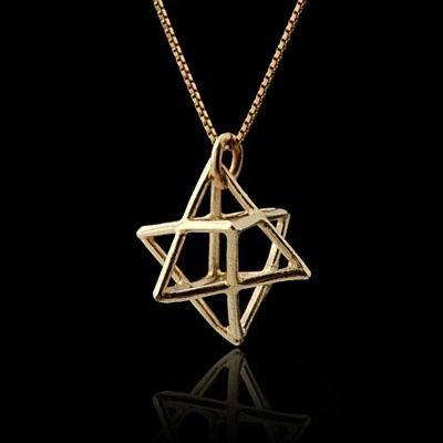 Kabbalah Amulets - Small Gold Merkaba Pendant