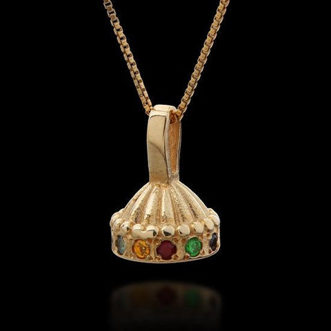 Jewish Kabbalah Jewelry - Gold Hoshen Kabbalah Pendant