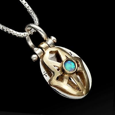 Hamsa Pendants - Ruth Pendant Gold &amp; Silver Hamsa Pendant