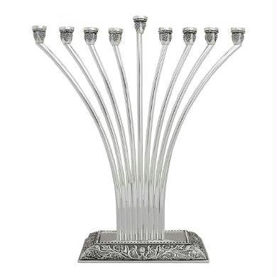 Metal Menorahs - Chanukkia Modern Shape Pewter