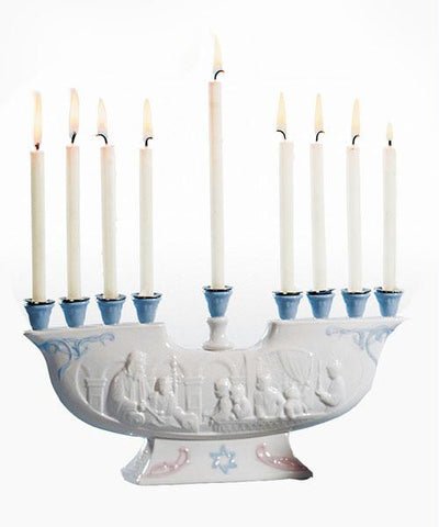 Handmade Glass Menorahs - Lladro Menorah