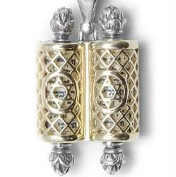 Pendants &amp; Amulets - Star of David Sefer Torah Scroll Pendant