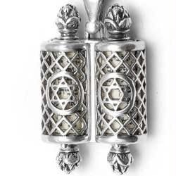 Pendants &amp; Amulets - Star of David Torah Scroll Pendant