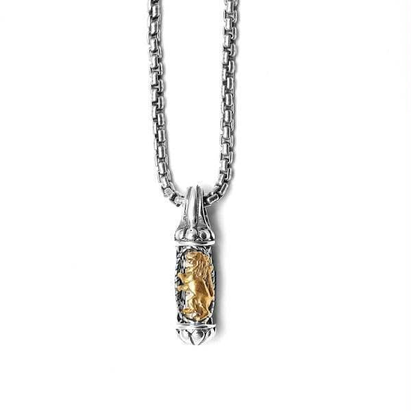 Pendants &amp; Amulets - Lion of Judah Mezuzah Necklace Gold Lion