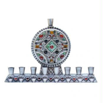 Menorahs by Michal Golan - Safari Squares Menorah with Eclectic Metal Work