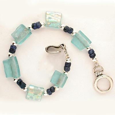 Traditional Design Roman Glass Bracelets - Artisan Roman Glass Silver Bracelet