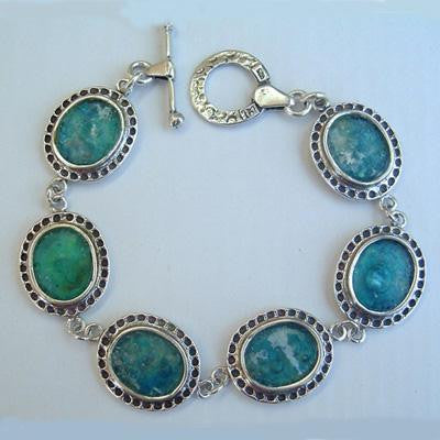 Traditional Design Roman Glass Bracelets - Roman Glass Silver Fashion Bracelet