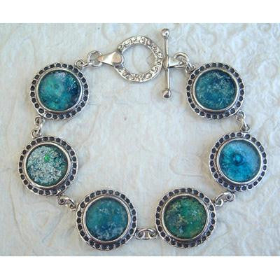 Traditional Design Roman Glass Bracelets - Roman Glass Silver Fashion Bracelet