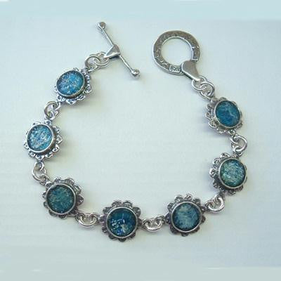 Traditional Design Roman Glass Bracelets - Roman Glass Silver Fashion Bracelet