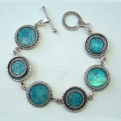 Traditional Design Roman Glass Bracelets - Roman Glass Silver Fashion Bracelet