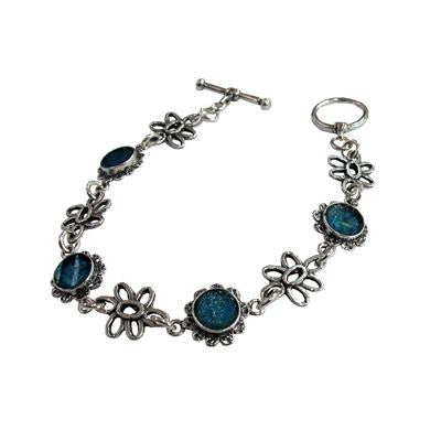 Traditional Design Roman Glass Bracelets - Roman Glass Silver Fashion Bracelet