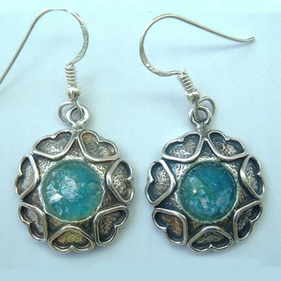 Casual Wear - Dance of the Hearts Sterling Silver Roman Glass Earrings