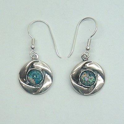 Handmade Roman Glass Earrings - Smooth Ribbons Roman Glass Earrings