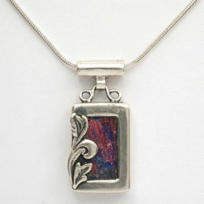 Handmade Roman Glass Pendants - Sterling Silver Rectangle Ancient Roman Glass Unique Pendant