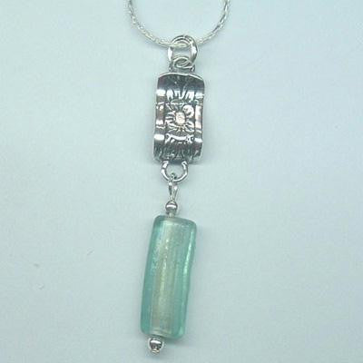 Handmade Roman Glass Pendants - Sterling Silver Artisan Ancient Roman Glass Pendant