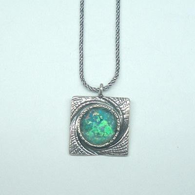 Handmade Roman Glass Pendants - Sterling Silver Ancient Roman Glass Textured Pendant