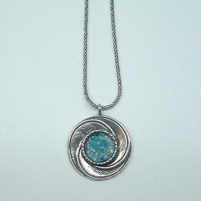 Handmade Roman Glass Pendants - Sterling Silver Ancient Roman Glass Motion Pendant