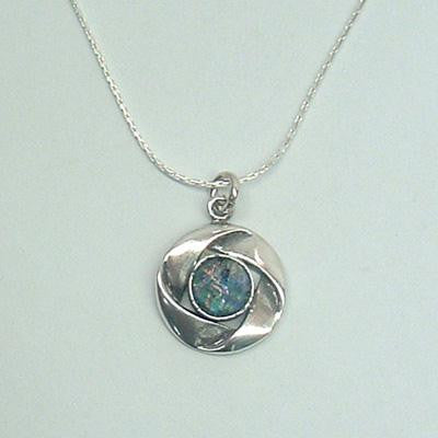 Handmade Roman Glass Pendants - Sterling Silver Ancient Roman Glass Smooth Ribbon Pendant