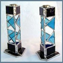 Stained Glass Candlesticks - Glass Candlesticks