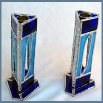 Stained Glass Candlesticks - Glass Candlesticks