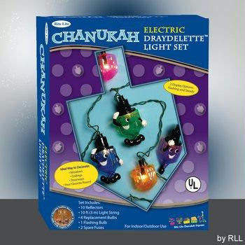 Electric Menorahs &amp; Candlesticks - Electric Draydelettes Light Set