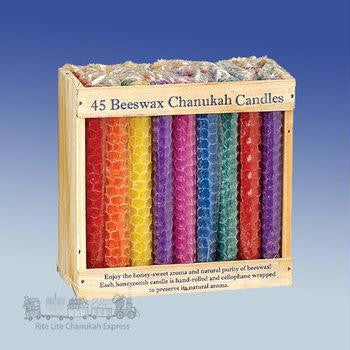 Candles - Chanukah Candles - Honeycomb Beeswax, Assorted Colors