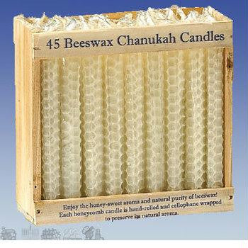 Candles - Chanukah Candles - Honeycomb Beeswax, Natural Color