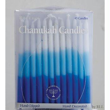 Candles - Premium Chanukah Candles - Blue, Light Blue &amp; White