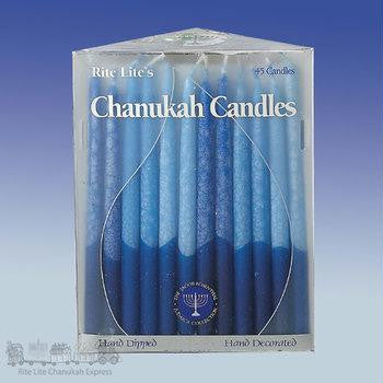Candles - Premium Chanukah Candles - Frosted Shades of Blue
