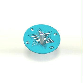 Aluminum,Wooden,Plastic and Toy Dreidels - Turquoise Aluminum Star Draydel