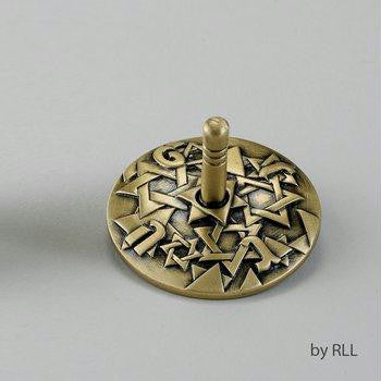 Aluminum,Wooden,Plastic and Toy Dreidels - Antique-Bronze Finish Draydel gift pouch