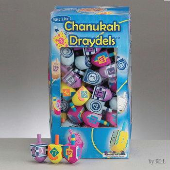 Aluminum,Wooden,Plastic and Toy Dreidels - Small Painted Wood Chanukah Draydels, Assorted Colors