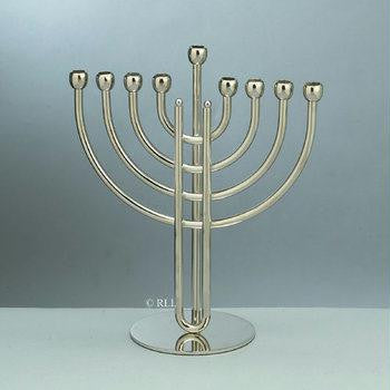 Metal Menorahs - Modern Traditional Menorah