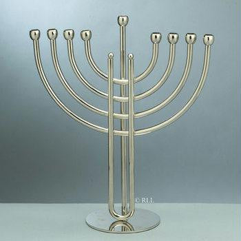 Metal Menorahs - Modern Classic Menorah