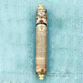 Wood Mezuzahs - Wood Mezuzah Scroll Design