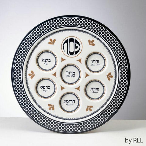 Melamine Seder Plates - &quot;Seder Traditions&quot; Melamine Seder Plate