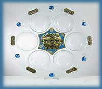 Glass Seder Plates - Glass Round Royal Seder Plate