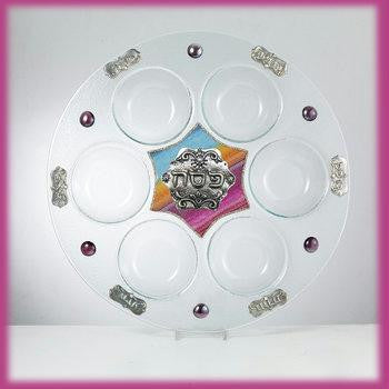 Glass Seder Plates - Round Glass Seder Plate Prism